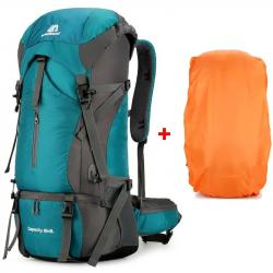 SAC À DOS 70 LITRES + COUVRE SAC - TURQUOISE - LIVRAISON GRATUITE