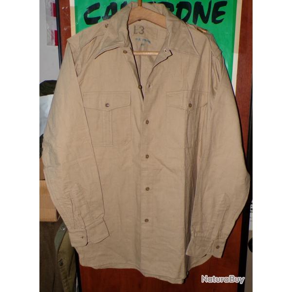 CHEMISE MILITAIRE DE L'ARMEE FRANCAISE PERIODE DE LA GUERRE ALGERIE  ,Taille 3 L  SOIT L EN CIVIL