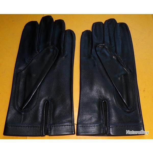 PAIRE DE GANT EN CUIR NOIR DE L' ARMEE FRANCAISE , TAILLE  9  FABRICATION MADE IN FRANCE NIEL A MILL