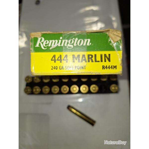 Boite de 20 munitions 444 MARLIN 240 GRAINS  SP NEUVE