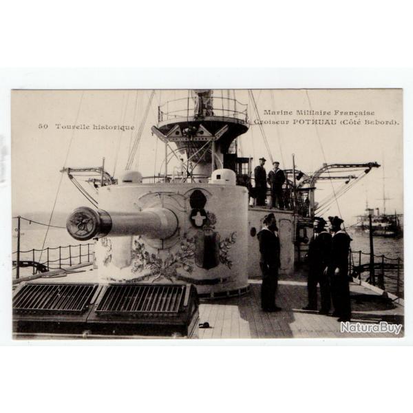 CPA - Marine Militaire Franaise - Croiseur  POTHUAU  - (Ct Babord) - Tourelle historique N919