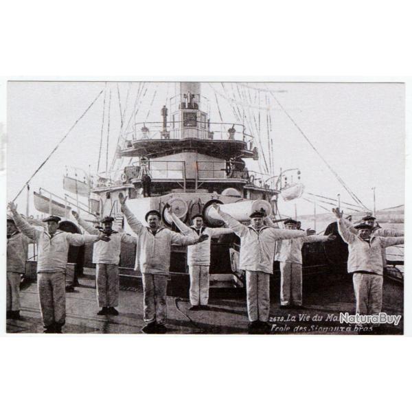 CPA - MARINE VIE DU MARIN ECOLE DES SIGNAUX A BRAS N866