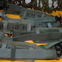 LOT DE 5 SANGLES MILITAIRE DE L'ARMEE FRANCAISE AVEC MARQUAGE HO-201A SANGLE POUR L'UTILISATION DU