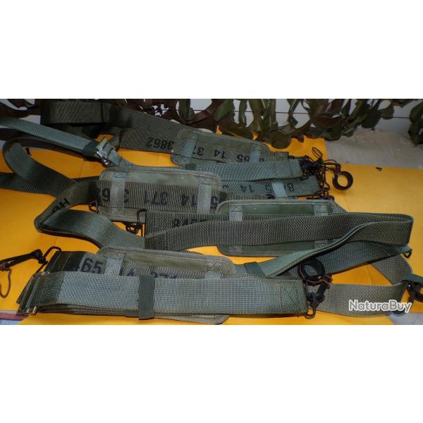 LOT DE 5 SANGLES MILITAIRE DE L'ARMEE FRANCAISE AVEC MARQUAGE HO-201A SANGLE POUR L'UTILISATION DU