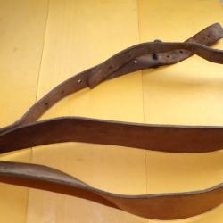 BRELAGE CUIR MILITAIRE DE L'ARMEE FRANCAISE , MODELE ANCIEN , FABRICATION FRANCAISE , BON ETAT  VOIR