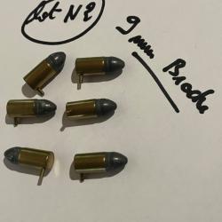 lot de 6 munitions 9mm à broche