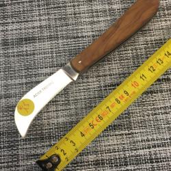 Couteau serpette de Vannier manche bois d'Olivier