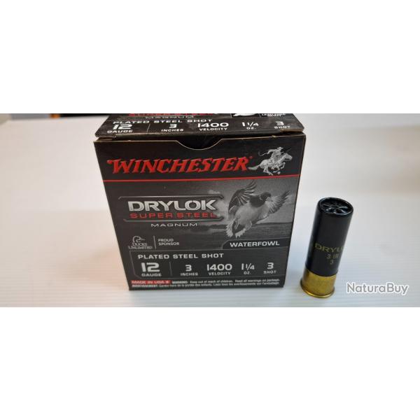 50 Cartouches Winchester DRYLOK cal 12/76 plombs N3