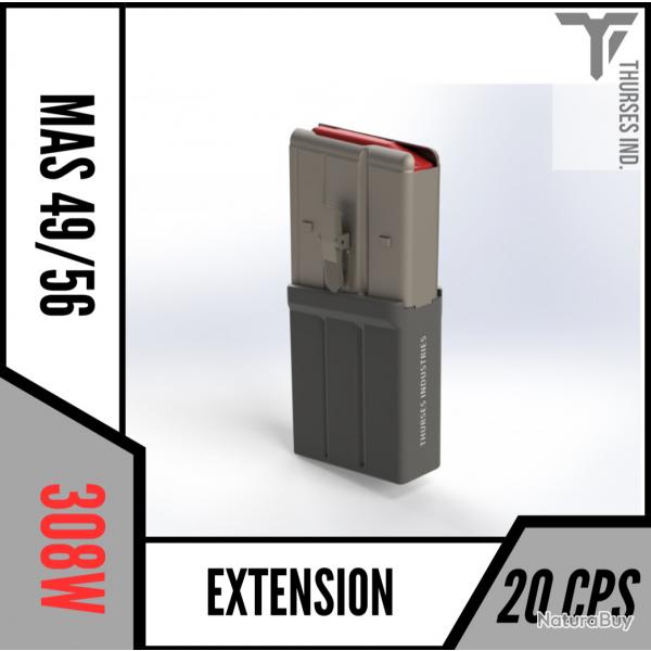 Extension chargeur fsa mas 49 56 + 10 coups 308 w Thurses industries