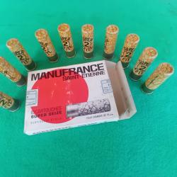 Boîte complète de 10 cartouches marbrées MANUFRANCE Superseize - Cal 16 - Plomb rapid durci N° 2