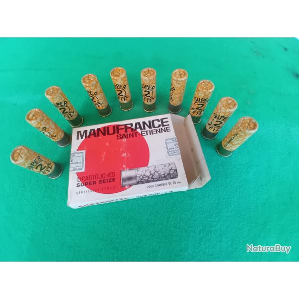 Bote complte de 10 cartouches marbres MANUFRANCE Superseize - Cal 16 - Plomb rapid durci N 2