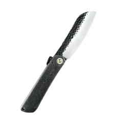 Couteau Pliant Japonais Higonokami Noir - Lame Acier Inoxydable 7Cr13Mov, Manche Acier, Étui Inclus