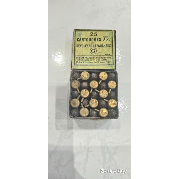 Boite Cartouches 7mm revolver lefaucheux