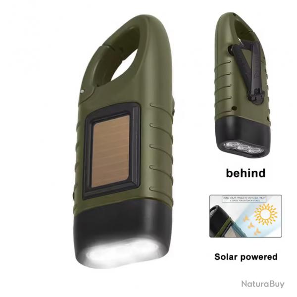 ENCHERE Lampe de Poche LED, Dynamo et solaire