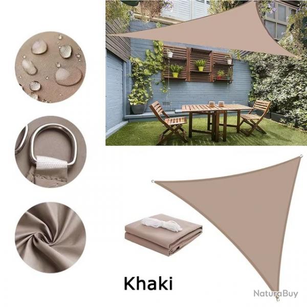 BACHE TOILE TRIANGLE 2x2x2M KAKI PROTECTION TERRASSE SOLEIL ETANCHE AUVENT JARDIN EXTERIEUR