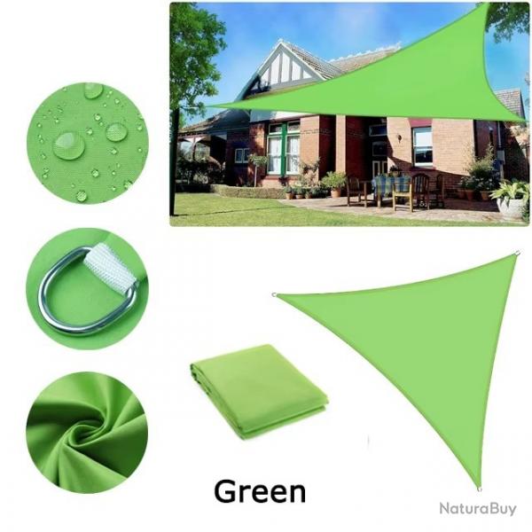 BACHE TOILE TRIANGLE VERTE 2x2x2M PROTECTION TERRASSE SOLEIL ETANCHE AUVENT JARDIN EXTERIEUR