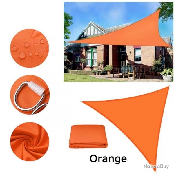 BACHE TOILE TRIANGLE ORANGE 2x2x2M PROTECTION TERRASSE SOLEIL ETANCHE AUVENT JARDIN EXTERIEUR