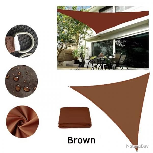 BACHE TOILE TRIANGLE MARRON 2x2x2M PROTECTION TERRASSE SOLEIL ETANCHE AUVENT JARDIN EXTERIEUR