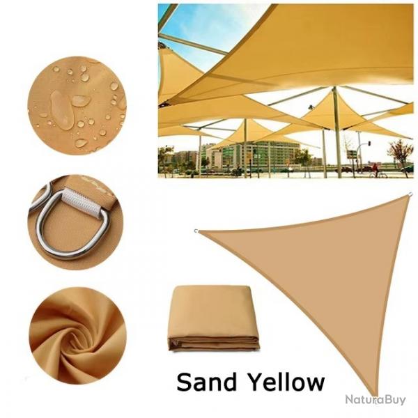 BACHE TOILE TRIANGLE SABLE 2x2x2M PROTECTION TERRASSE SOLEIL ETANCHE AUVENT JARDIN EXTERIEUR