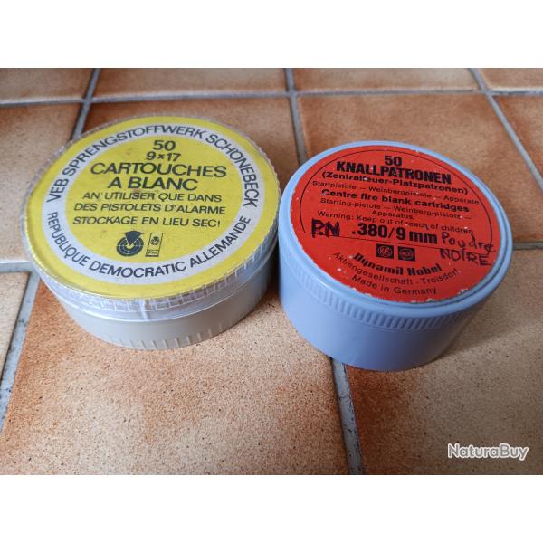 Lot de 2 boites de cartouches 9mm/380  blanc RWS et Schonebeck