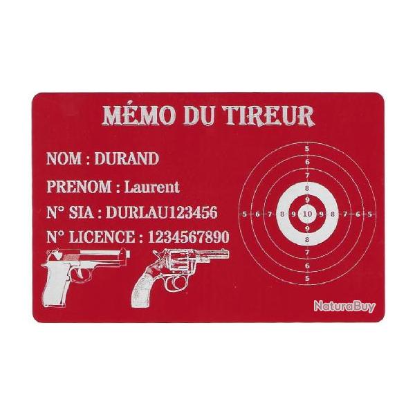 Mmo tireur sportif FFT rouge en aluminium grav au laser (Recto)