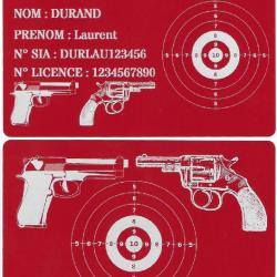 Mémo tireur sportif FFT rouge en aluminium gravé au laser (Recto / Verso)