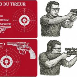 Mémo tireur sportif FFT rouge en aluminium gravé au laser (Recto / Verso)