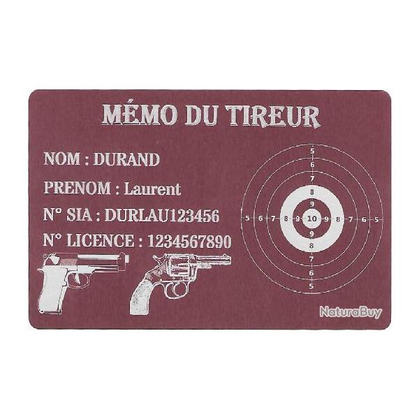 Mmo tireur sportif FFT rose en aluminium grav au laser (Recto)