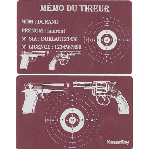 Mmo tireur sportif FFT rose en aluminium grav au laser (Recto / Verso)