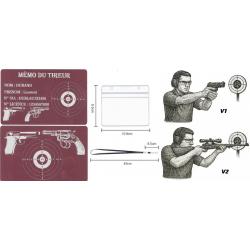 Mémo tireur sportif FFT rose en aluminium gravé au laser (Recto / Verso) + Porte badge tour de cou