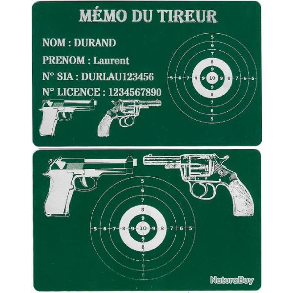 Mmo tireur sportif FFT vert en aluminium grav au laser (Recto / Verso)