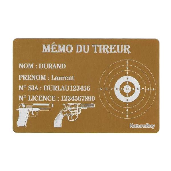 Mmo tireur sportif FFT dor en aluminium grav au laser (Recto)