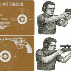 Mémo tireur sportif FFT doré en aluminium gravé au laser (Recto / Verso)