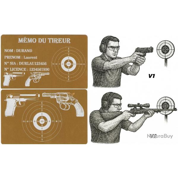 Mmo tireur sportif FFT dor en aluminium grav au laser (Recto / Verso)