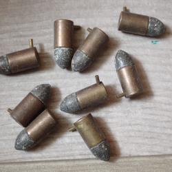Lot de 9 cartouches à broche BB 9 mm