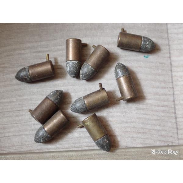 Lot de 9 cartouches  broche BB 9 mm