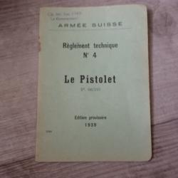 1939 Règlement technique pour le pistolet suisse modèle P06/29