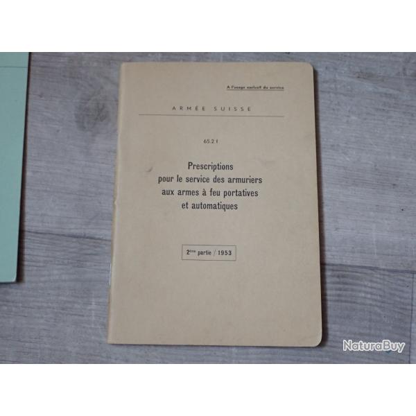Rare notice technique pour armurier : Armes portatives (k11, k31, pistolets 06, 06/29, 49, PM 41/44