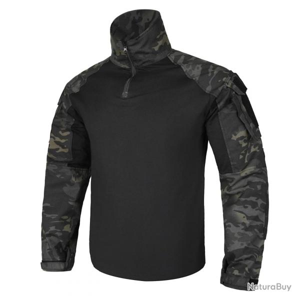Chemise combat AS-K02 KRYDEX avec coudires - Multicam noir / S