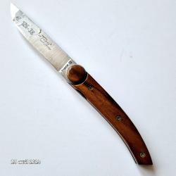 Couteau Le Thiers Florinox , manche bois foncé,  Mécanisme: pliant à molette, et blocage à lame