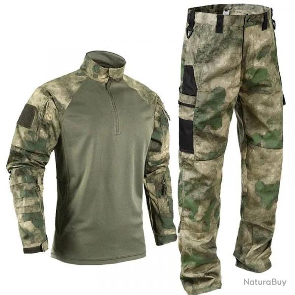 Tenue Battle Core Tactical (pantalon + chemise de combat) - Camo vert / XL