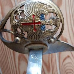 EPEE OFFICIER ESPAGNE DEBUT  20e SIECLE EN PARFAIT ETAT AVEC SON FOURREAU