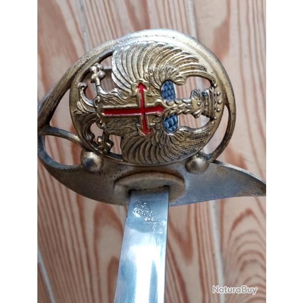 EPEE OFFICIER ESPAGNE DEBUT  20e SIECLE EN PARFAIT ETAT AVEC SON FOURREAU