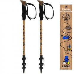 Bâtons télescopiques Lacal Nature Stick 135 St Jacques de Compostelle