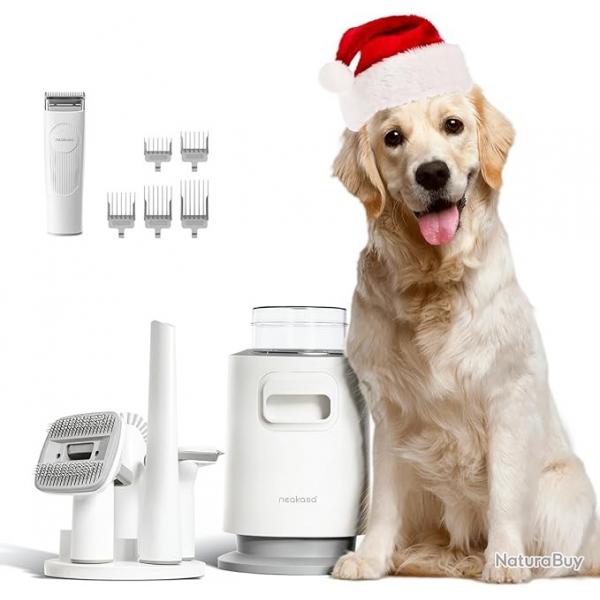 Aspirateur Poil de Chien, 48dB Ultra Silencieuse, Tondeuse Chien Poil Long Epais Professionnelle