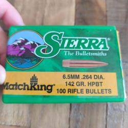 Sierra matchking 142 gr HPBT 6,5MM .264 DIA.
