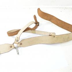 Ceinturon porte sabre / épée en cuir blanc. Officier / parade, reconstitution Empire