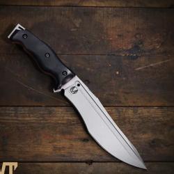 Couteau WTG Little Evil Fighter - Gen 2 Satiné/Convexe/Noir avec revêtement rouge