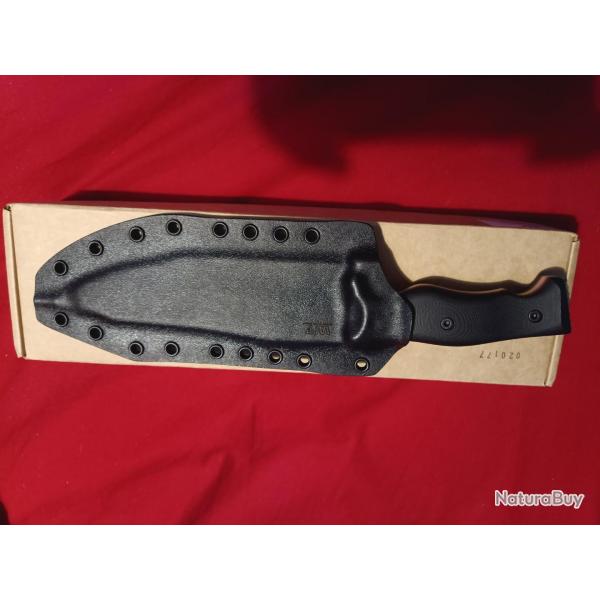 Couteau WTG Little Evil Fighter - Gen 2 Satin/Convexe/Noir avec revtement rouge
