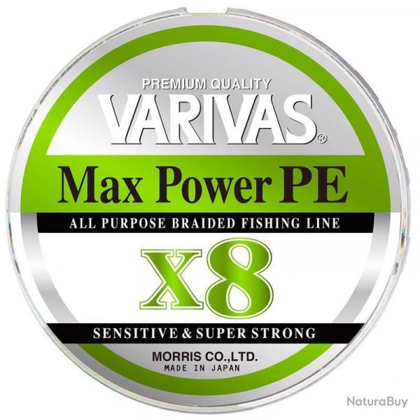 TRESSE VARIVAS MAX POWER PE X8 150M LIME GREEN 0.185mm - PE1.2 - 24.1lbs